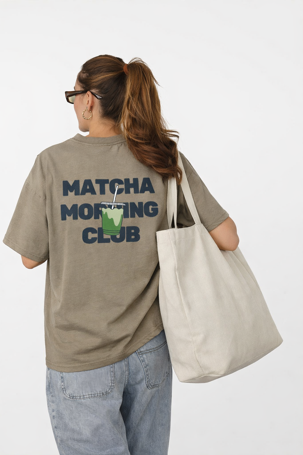 Matcha Morning Club Heavy Faded Oversized Tee