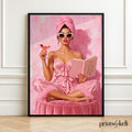 Pink Self-Love Fashion Illustration Print | Glam Bedroom Decor