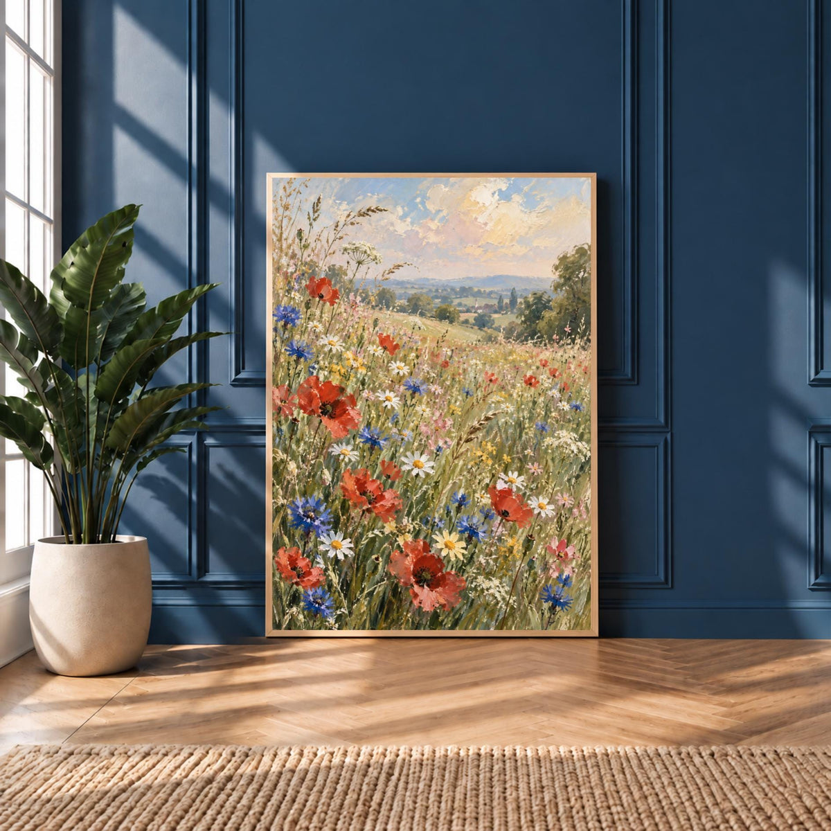 Cottagecore Wildflower Meadow Print | Poppies, Cornflowers, Daisies