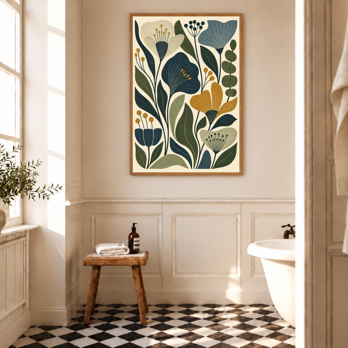 Botanical Art Print | Mid Century Modern Wall Art | Abstract Floral Poster