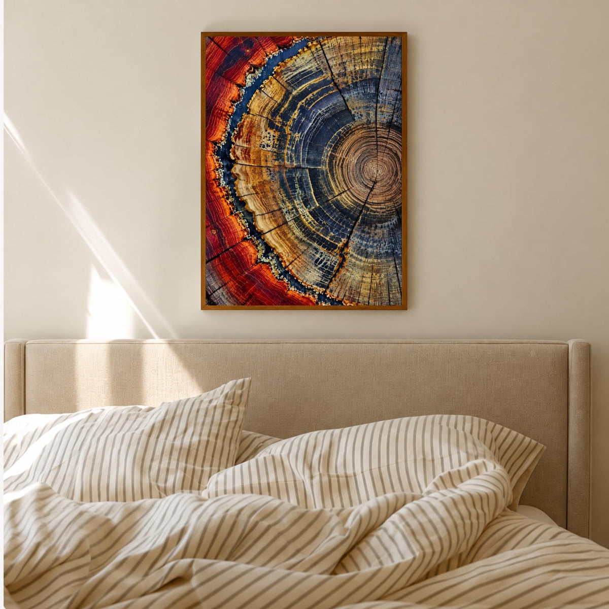 Abstract Tree Ring Print | Colorful Wood Slice Wall Art | Rustic Modern Home Decor | Nature Print