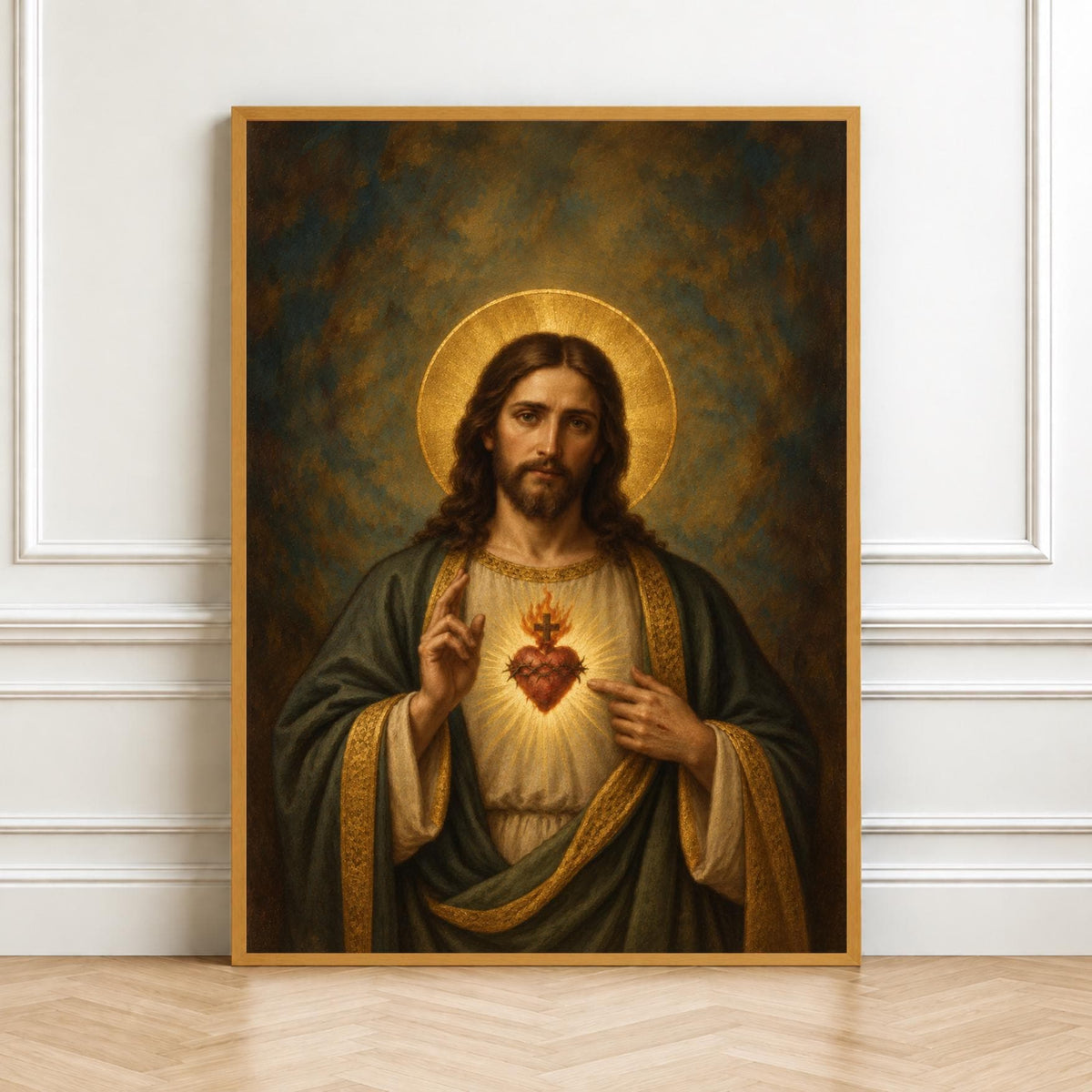 Sacred Heart of Jesus Wall Art | Christian Religious Print | Catholic Home Decor | Light of Compassion Artwork