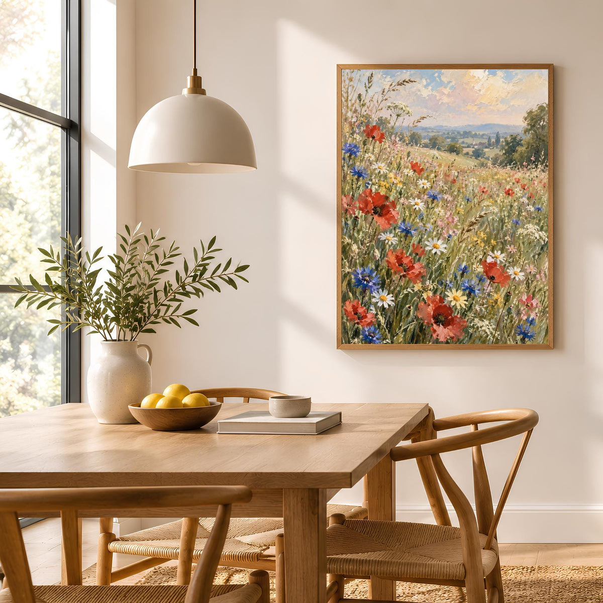 Cottagecore Wildflower Meadow Print | Poppies, Cornflowers, Daisies