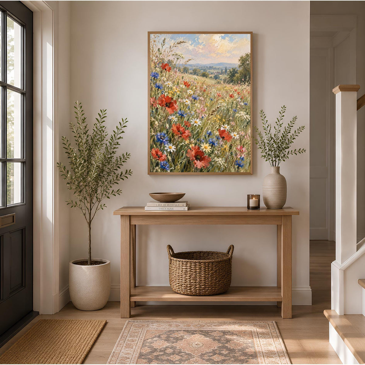 Cottagecore Wildflower Meadow Print | Poppies, Cornflowers, Daisies