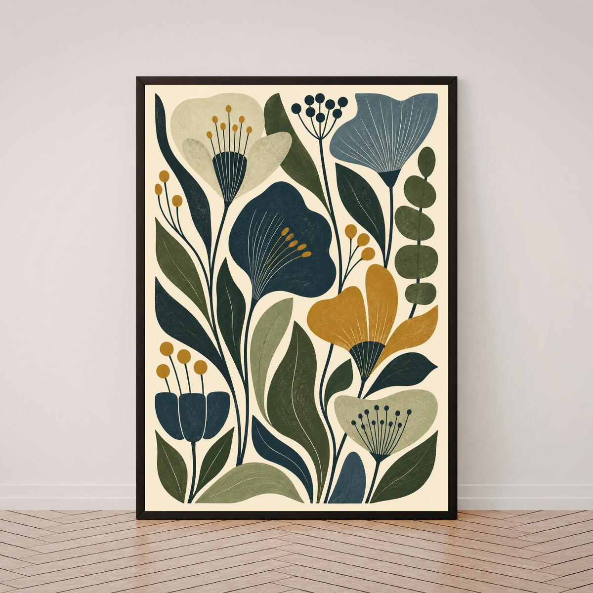 Botanical Art Print | Mid Century Modern Wall Art | Abstract Floral Poster