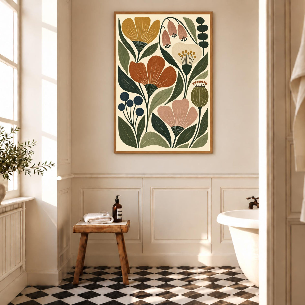 Botanical Wall Art Print | Abstract Floral Art | Vintage Botanical Poster