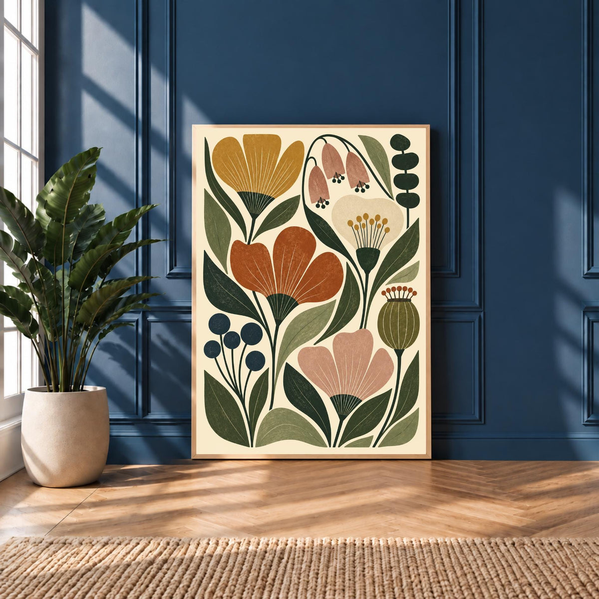 Botanical Wall Art Print | Abstract Floral Art | Vintage Botanical Poster