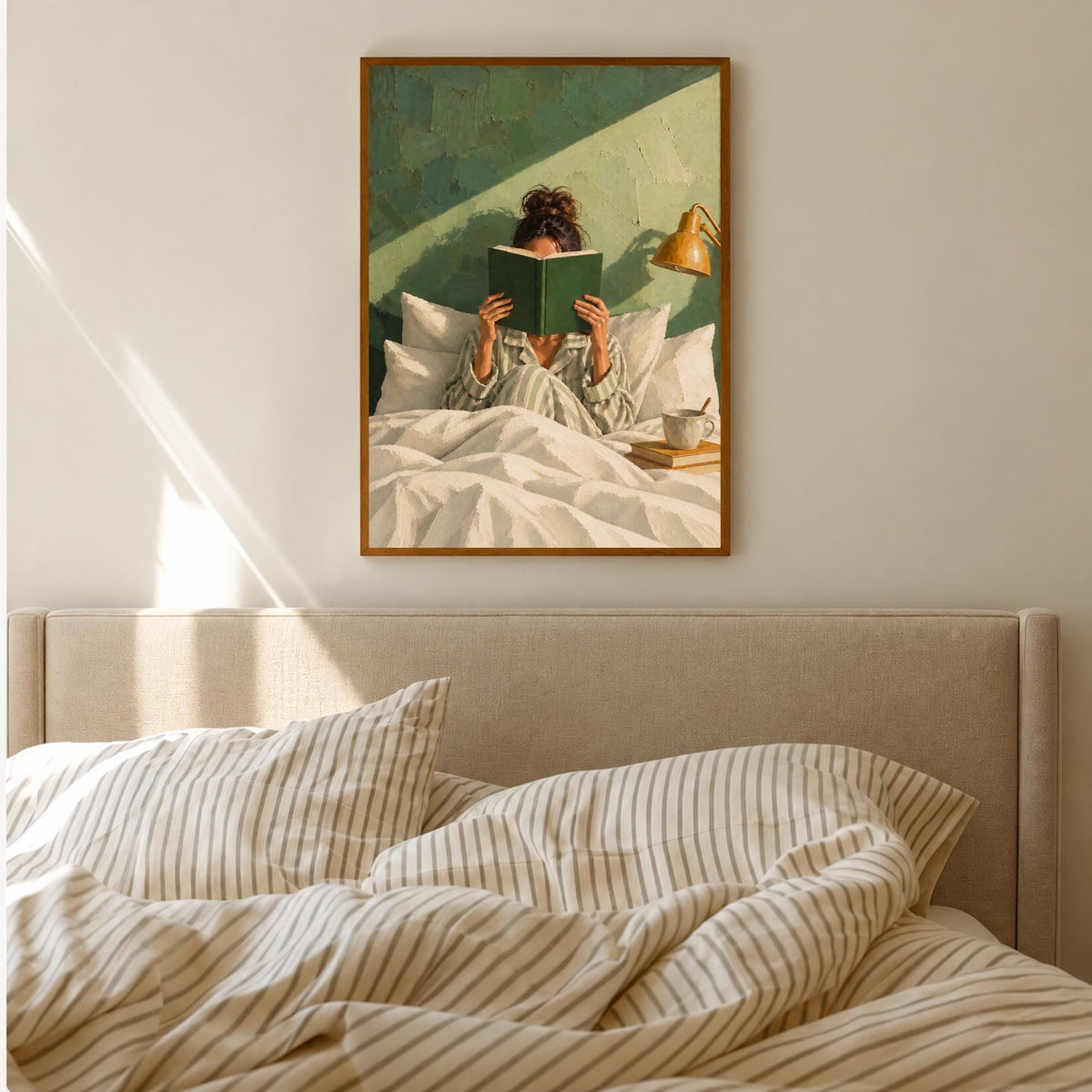 Reading Woman Print | Cozy Bedroom Wall Art | Book Lover Decor | Reading Corner