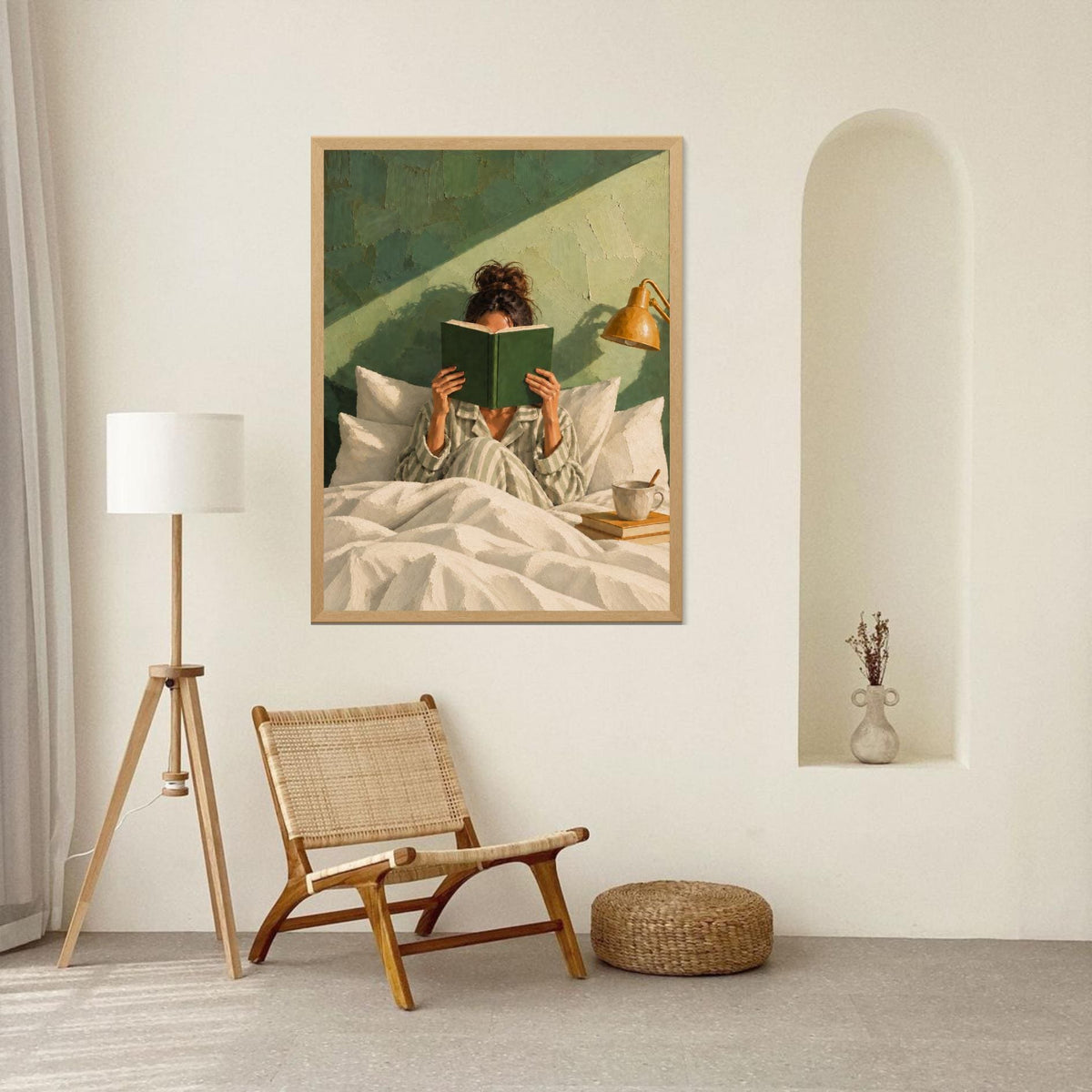 Reading Woman Print | Cozy Bedroom Wall Art | Book Lover Decor | Reading Corner