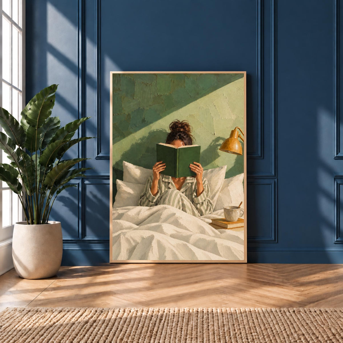 Reading Woman Print | Cozy Bedroom Wall Art | Book Lover Decor | Reading Corner