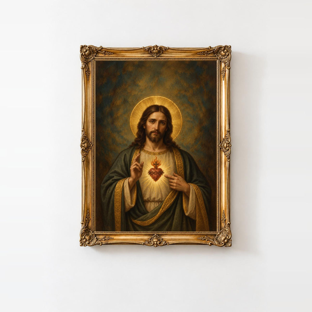 Sacred Heart of Jesus Wall Art | Christian Religious Print | Catholic Home Decor | Light of Compassion Artwork