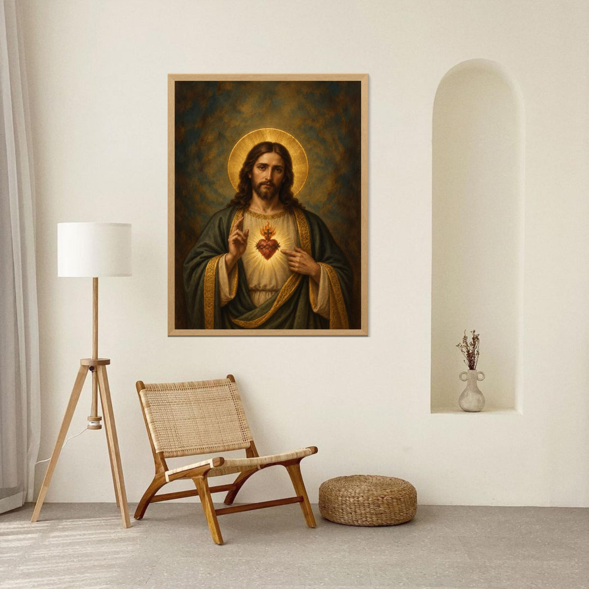 Sacred Heart of Jesus Wall Art | Christian Religious Print | Catholic Home Decor | Light of Compassion Artwork